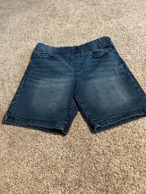 Women’s Denim Shorts - Dark Blue Stretch Jean Shorts